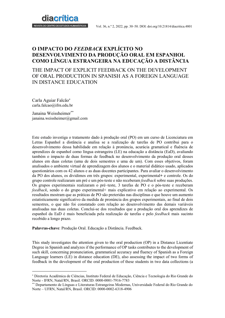 PDF) A formação em pronúncia de professores de Espanhol como Língua  Adicional: Uma proposta didática