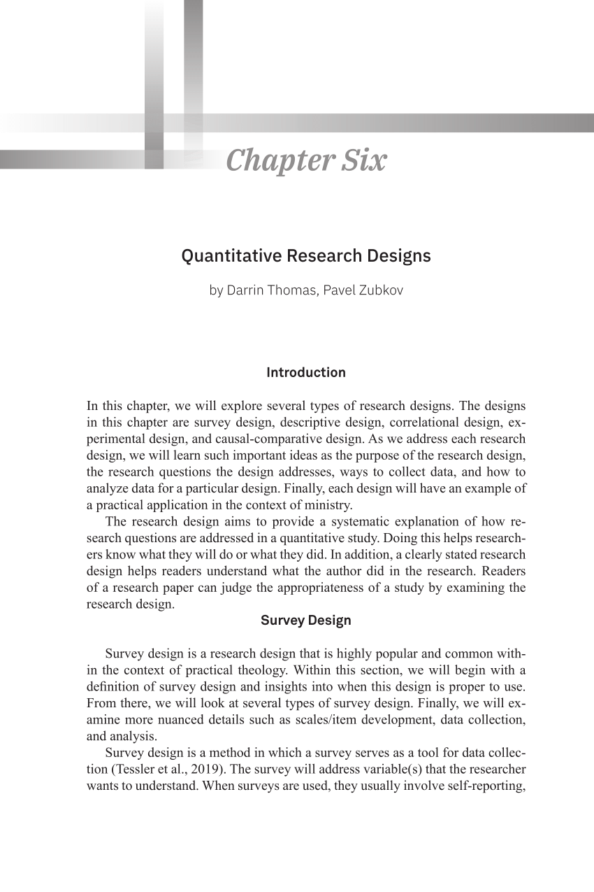 quantitative survey research design pdf