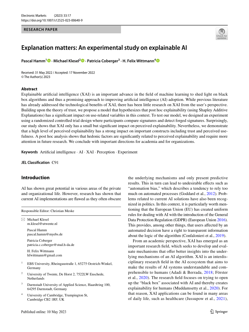 post experimental explanation of a study