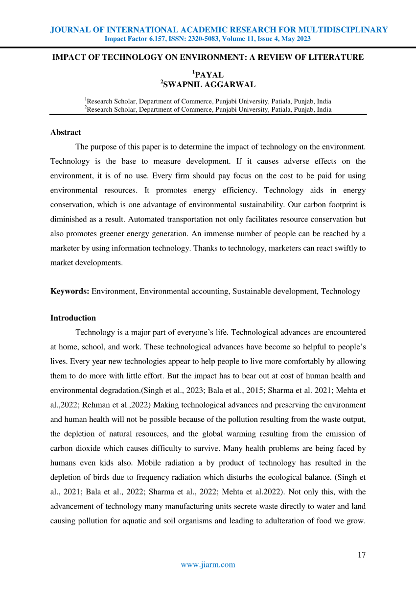 impact of science and technology on environment essay