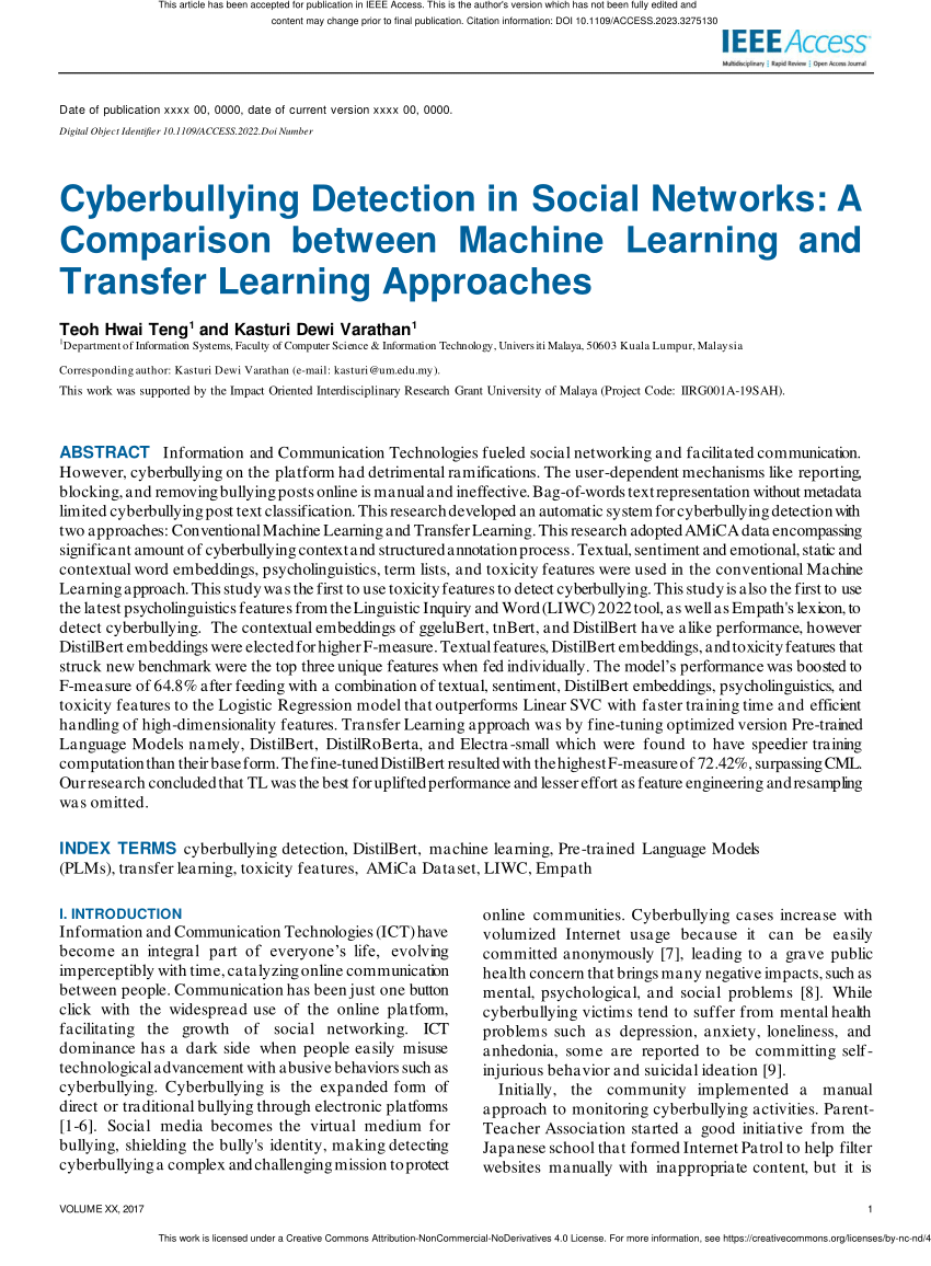 cyber bullying detection using machine learning research paper