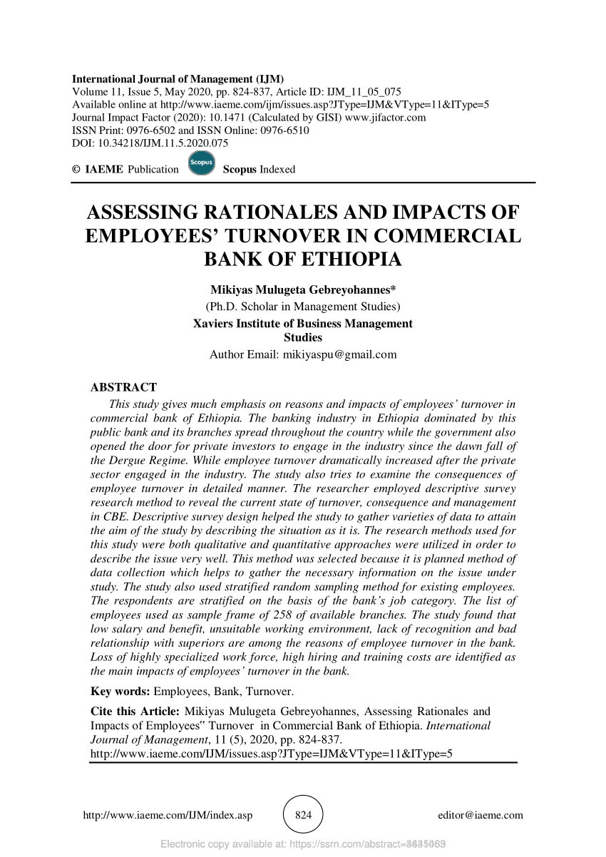 research on employee turnover in ethiopia