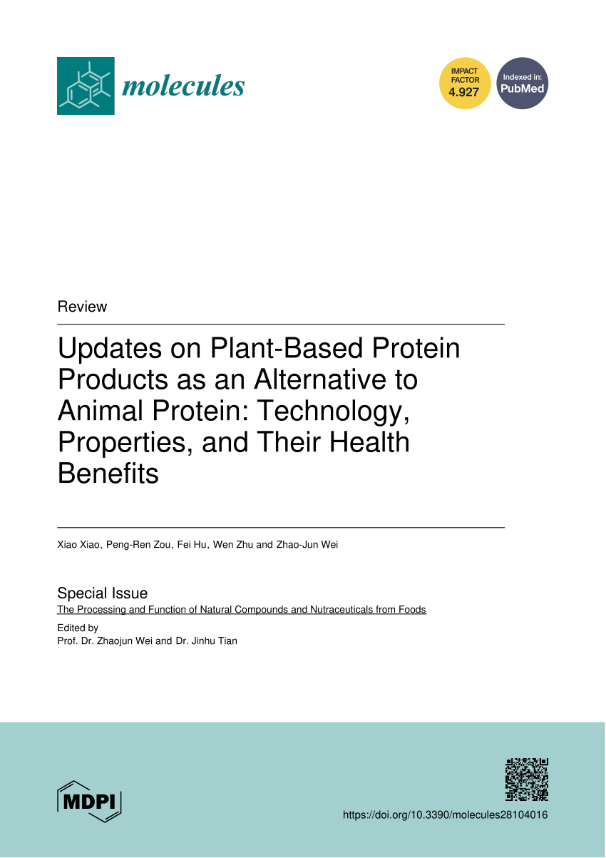 PDF) Updates on Plant-Based Protein Products as an Alternative to 