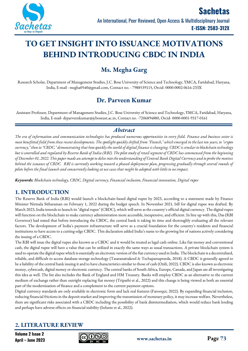 cbdc in india research paper