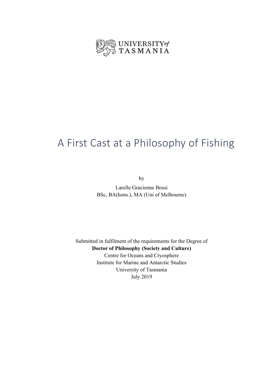 PDF) A first cast at a philosophy of fishing