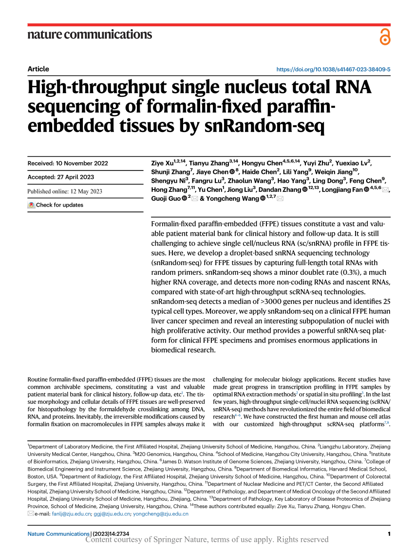 PDF) High-throughput single nucleus total RNA sequencing of 