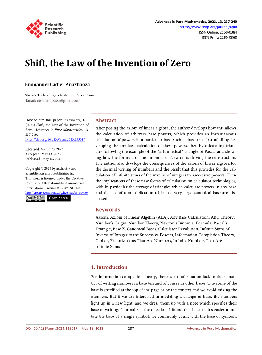 essay on invention of zero