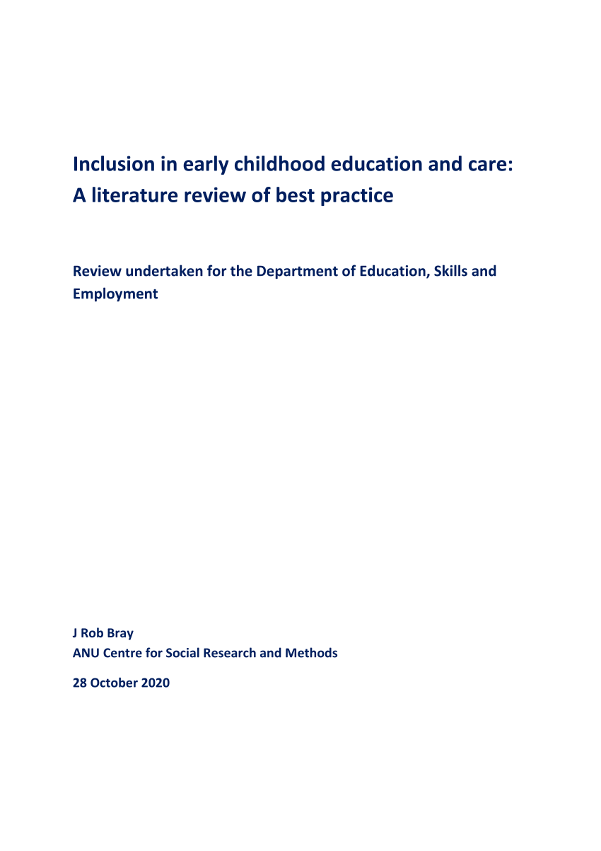 literature review on early childhood education