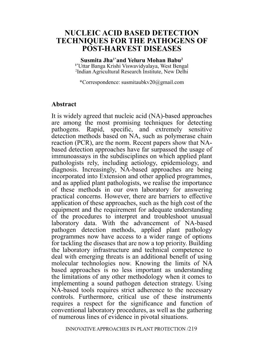 (PDF) NUCLEIC ACID BASED DETECTION