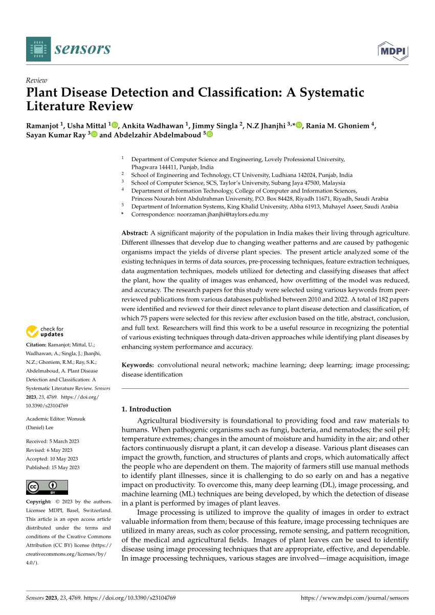 plant disease detection system research paper