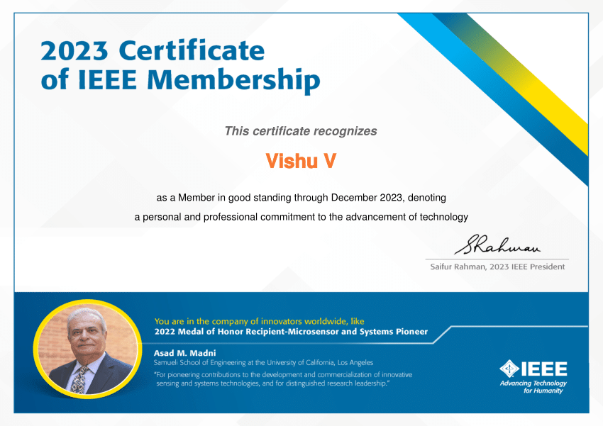 (PDF) IEEE MEMBERSHIP CERTIFICATE