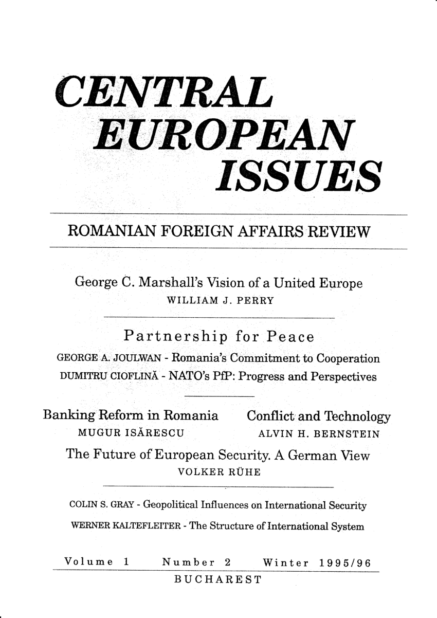 (PDF) Regional developments in Post-Cold War Central Europe