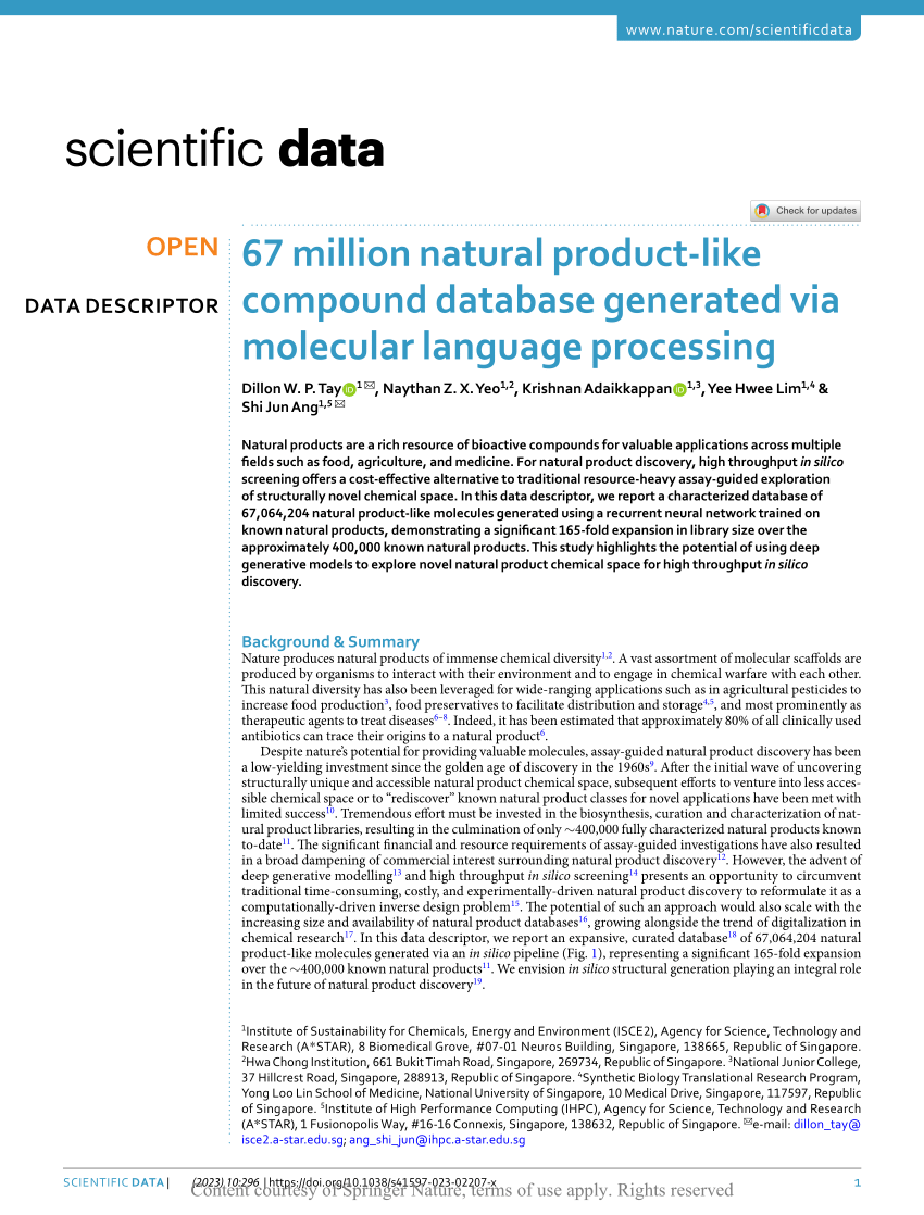 PDF) 67 million natural product-like compound database generated 
