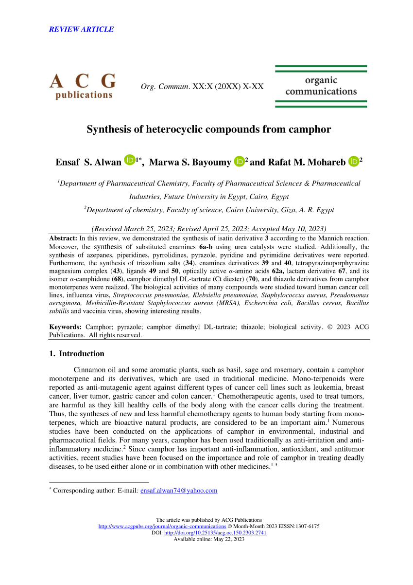 research papers on heterocyclic compounds pdf