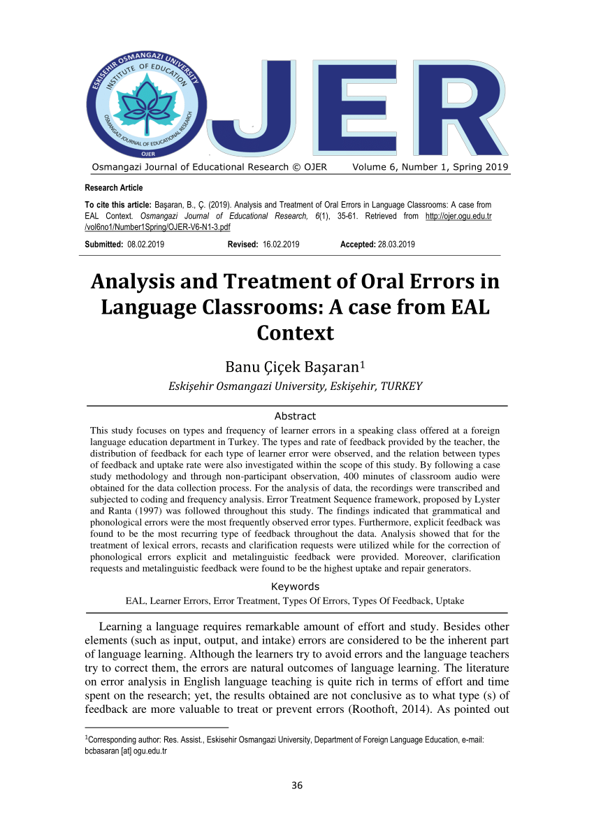 FINNISH EFL LEARNERS' PERCEPTIONS ON ERRORS, CORREC TIVE FEEDBACK AND  FOREIGN LANGUAGE ANXIETY Master's thesis