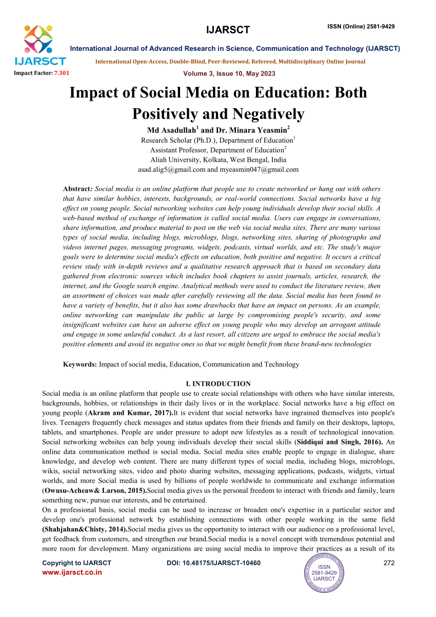 effects of social media on education essay in 500 words