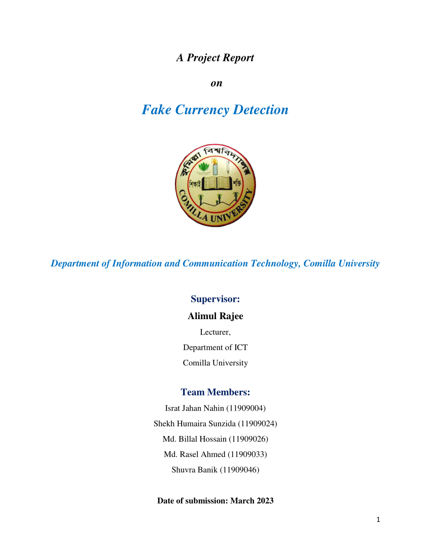 research paper on fake currency detection