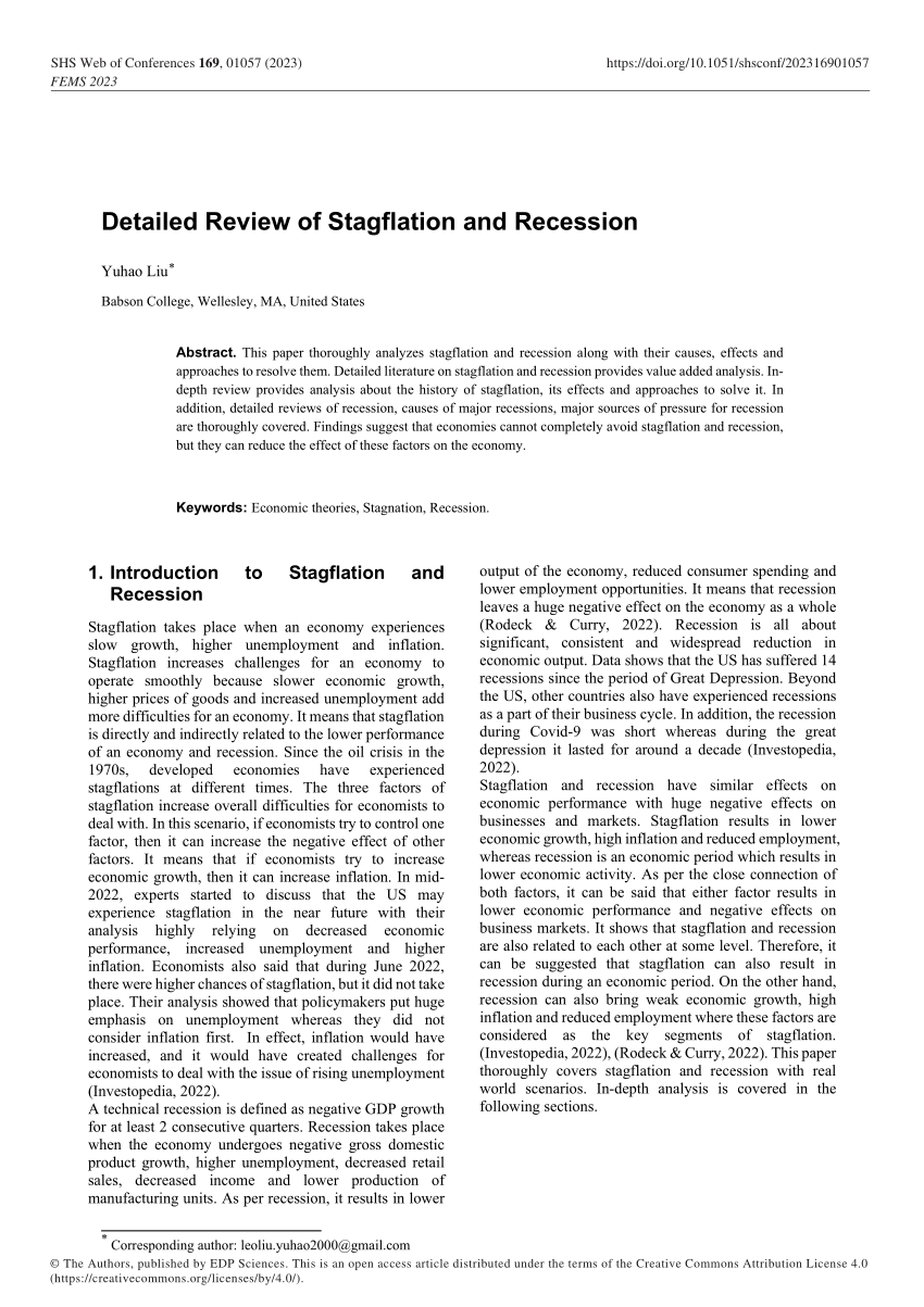 research paper on stagflation
