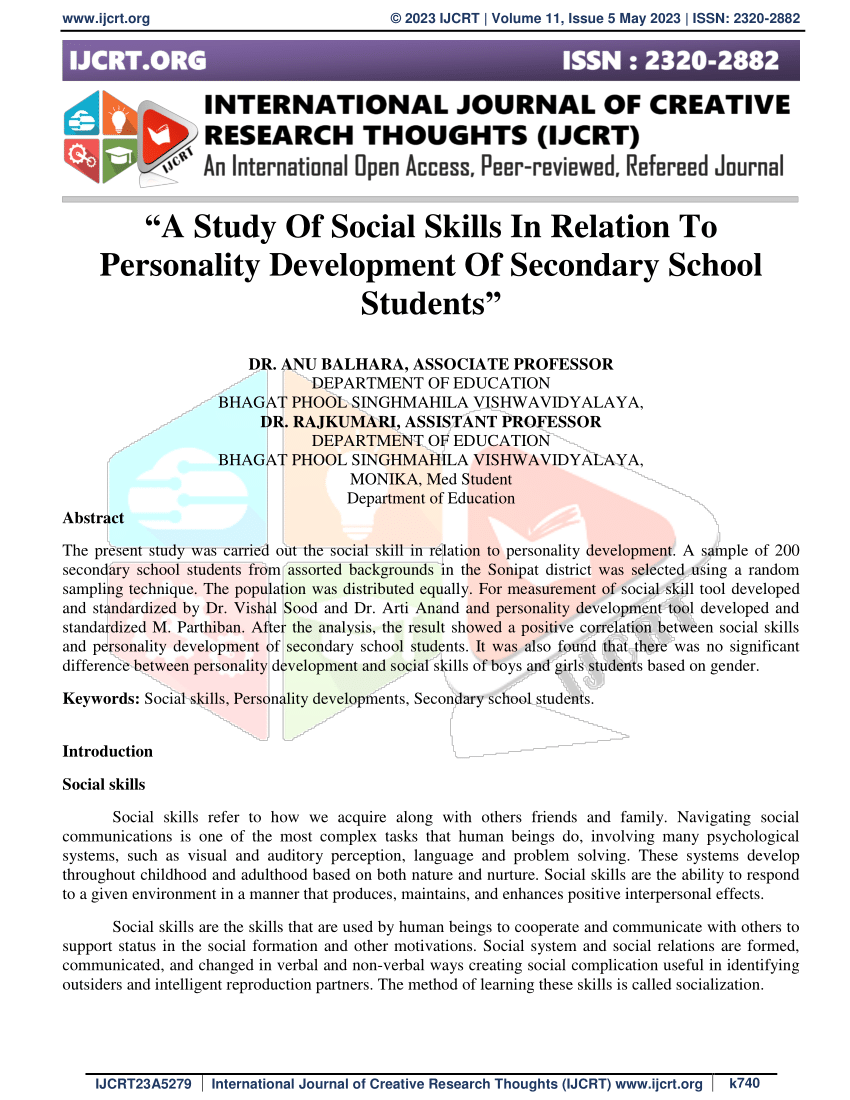 thesis on social skills pdf