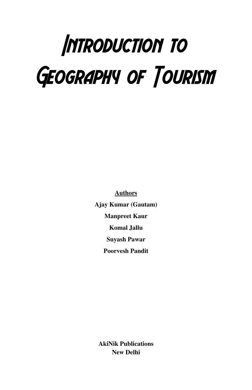 tourism geography pdf
