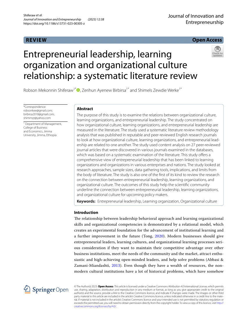 entrepreneurial leadership a systematic literature review