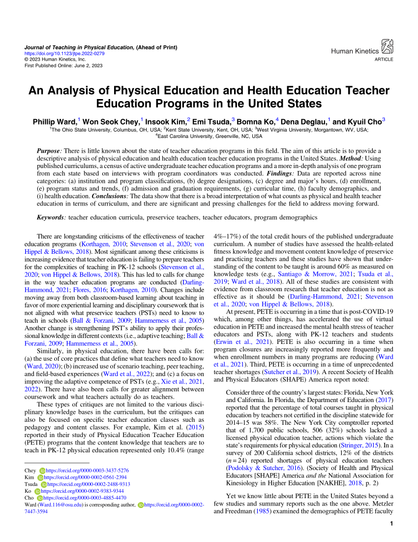 Departments, Teachers and Contact Information / Physical Education & Health