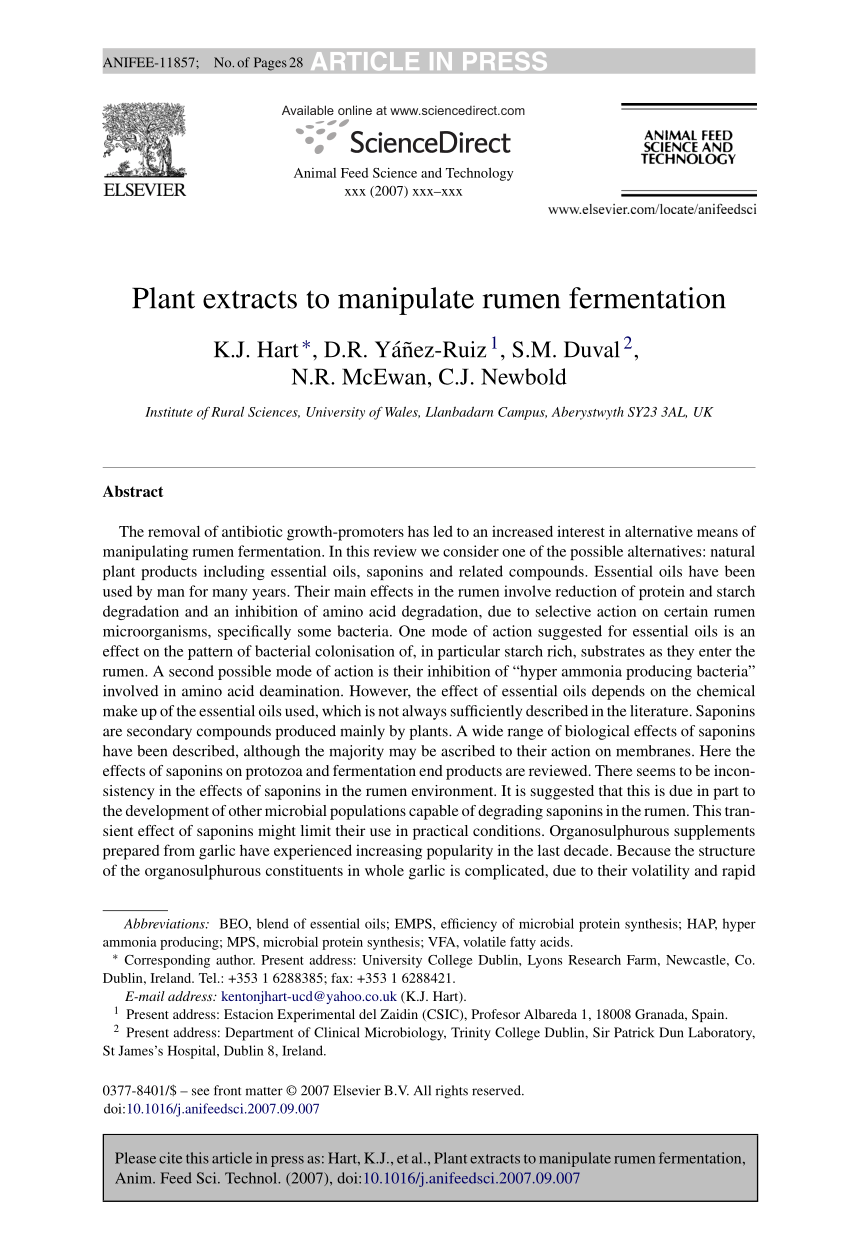 PDF Plant extract to manipulate rumen fermentation 