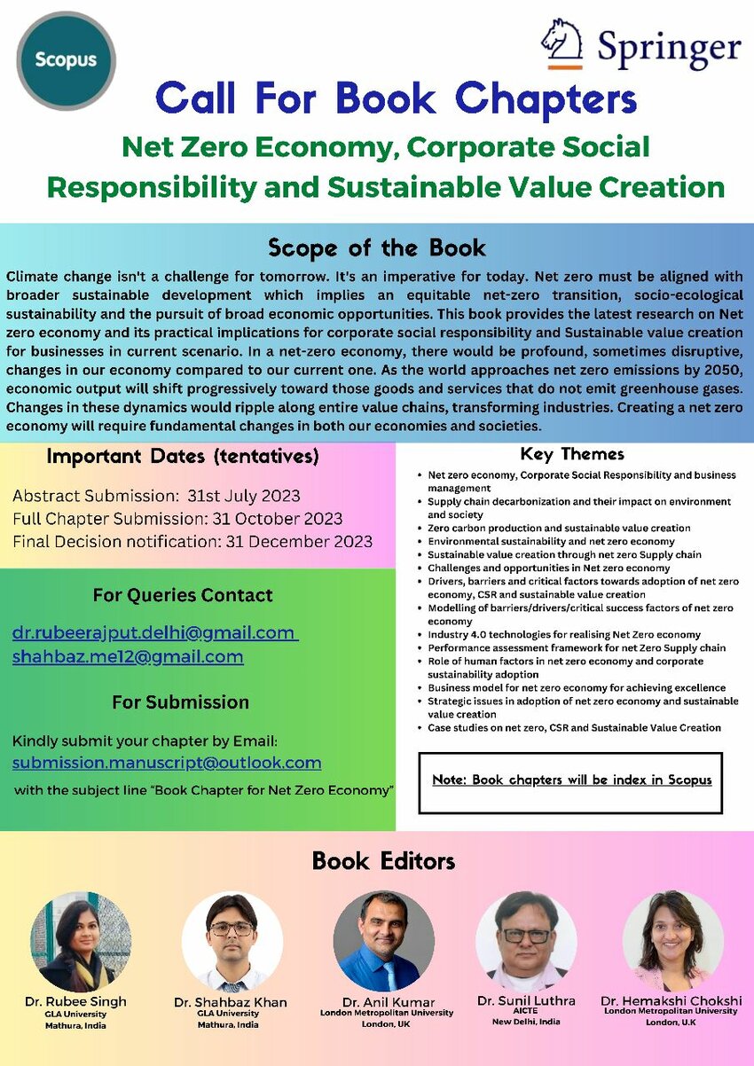 (PDF) Call for Book Chapter Zero Economy, CSR & Sustainable Value