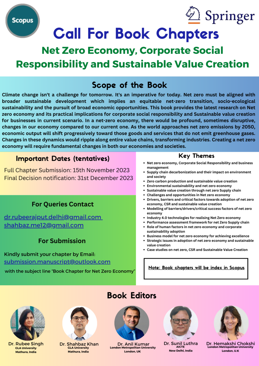 (PDF) Call for Book Chapter Zero Economy, CSR & Sustainable Value