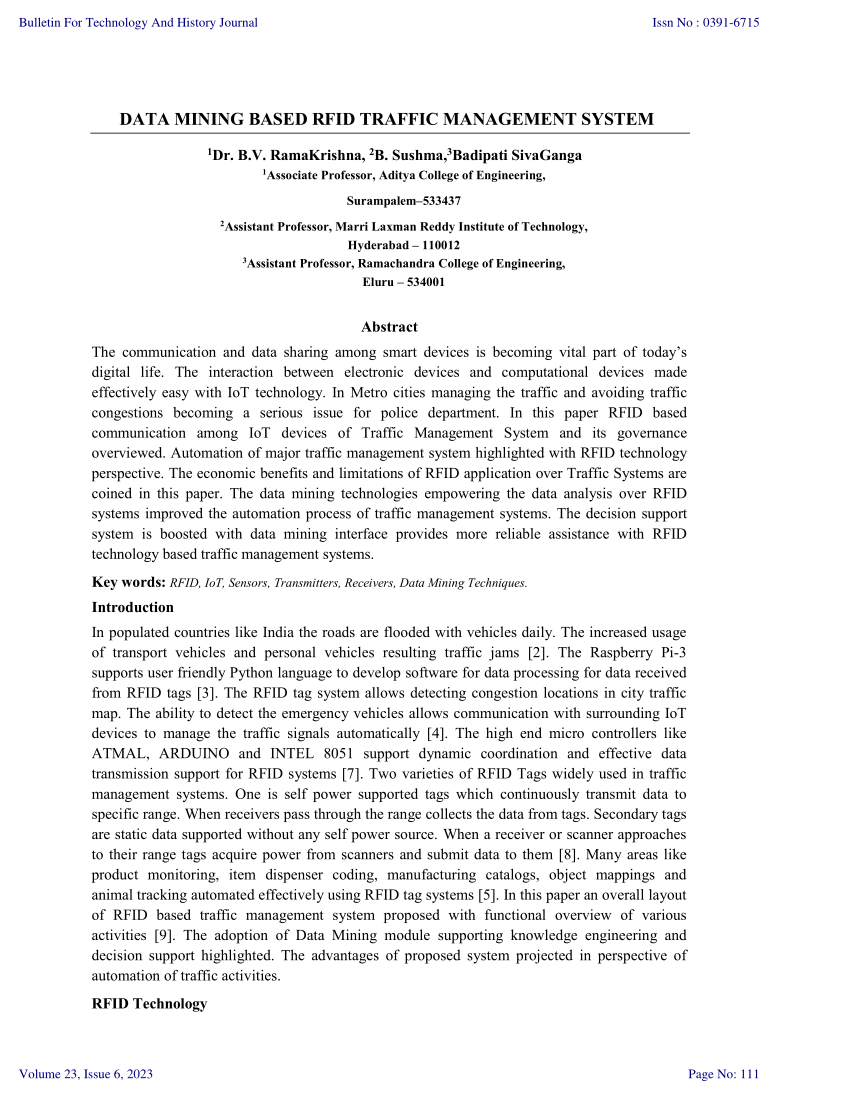 research paper on traffic management system