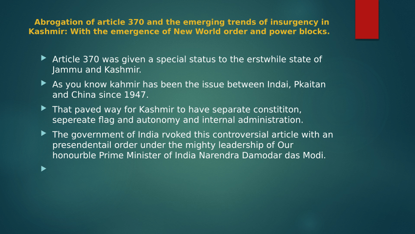 research paper on abrogation of article 370
