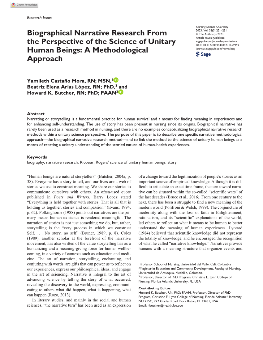 biographical narrative research approach