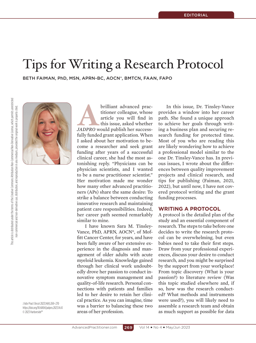 how to write a research protocol pdf