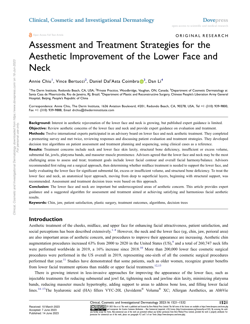 PDF) Assessment and Treatment Strategies for the Aesthetic