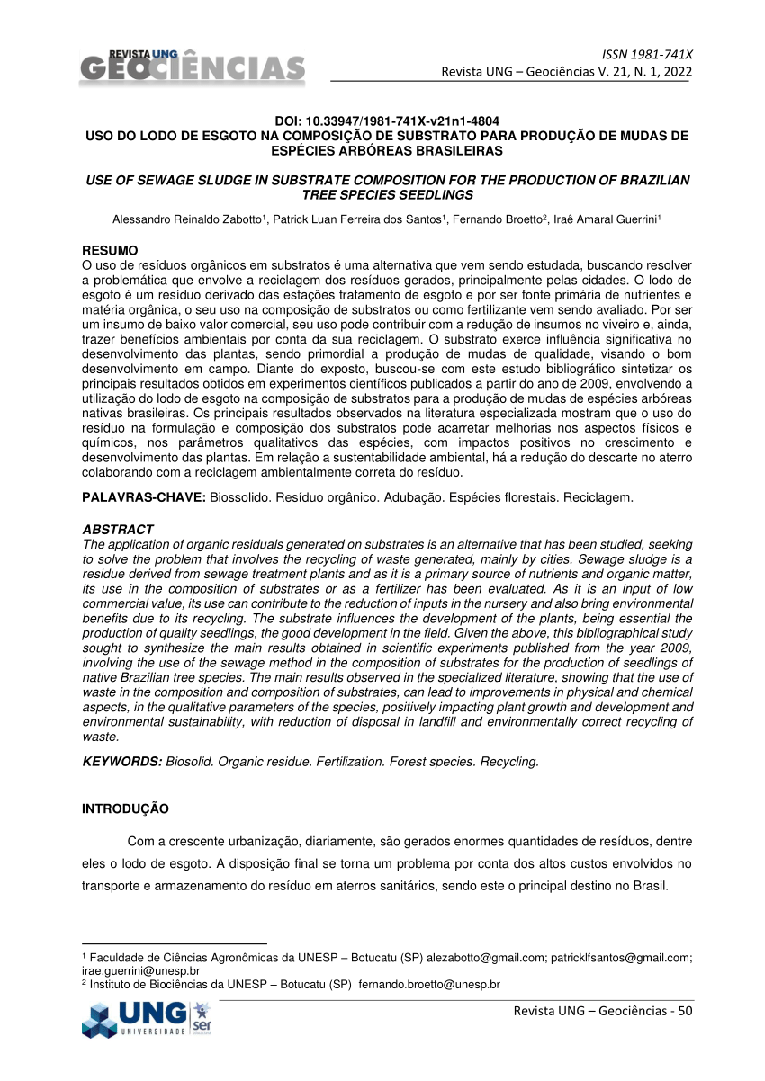 PDF) Composto de lodo de esgoto para o cultivo inicial de eucalipto