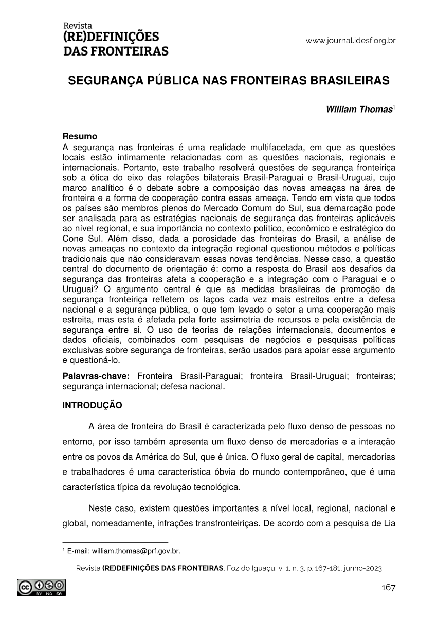 PDF) Subsistemas fronteiriços do Brasil: mercados ilegais e
