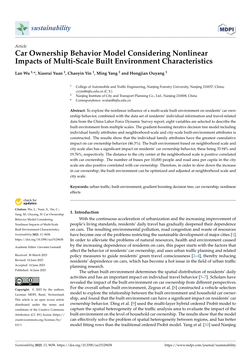 PDF) Car Ownership Behavior Model Considering Nonlinear Impacts of 