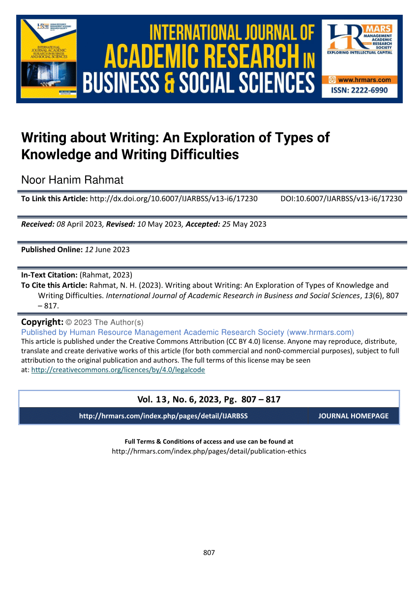 research paper about writing difficulties