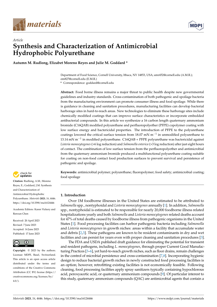 (PDF) Synthesis and Characterization of Antimicrobial Hydrophobic ...