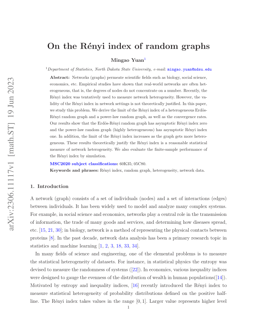 pdf-on-the-r-e-nyi-index-of-random-graphs