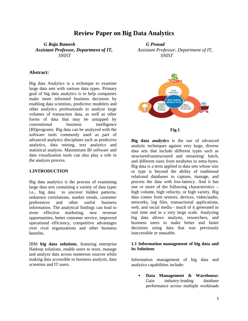 research paper on big data application