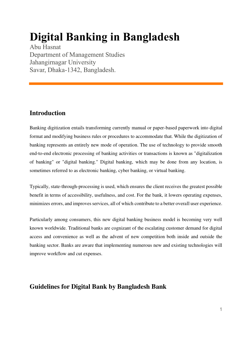 digital banking in bangladesh essay