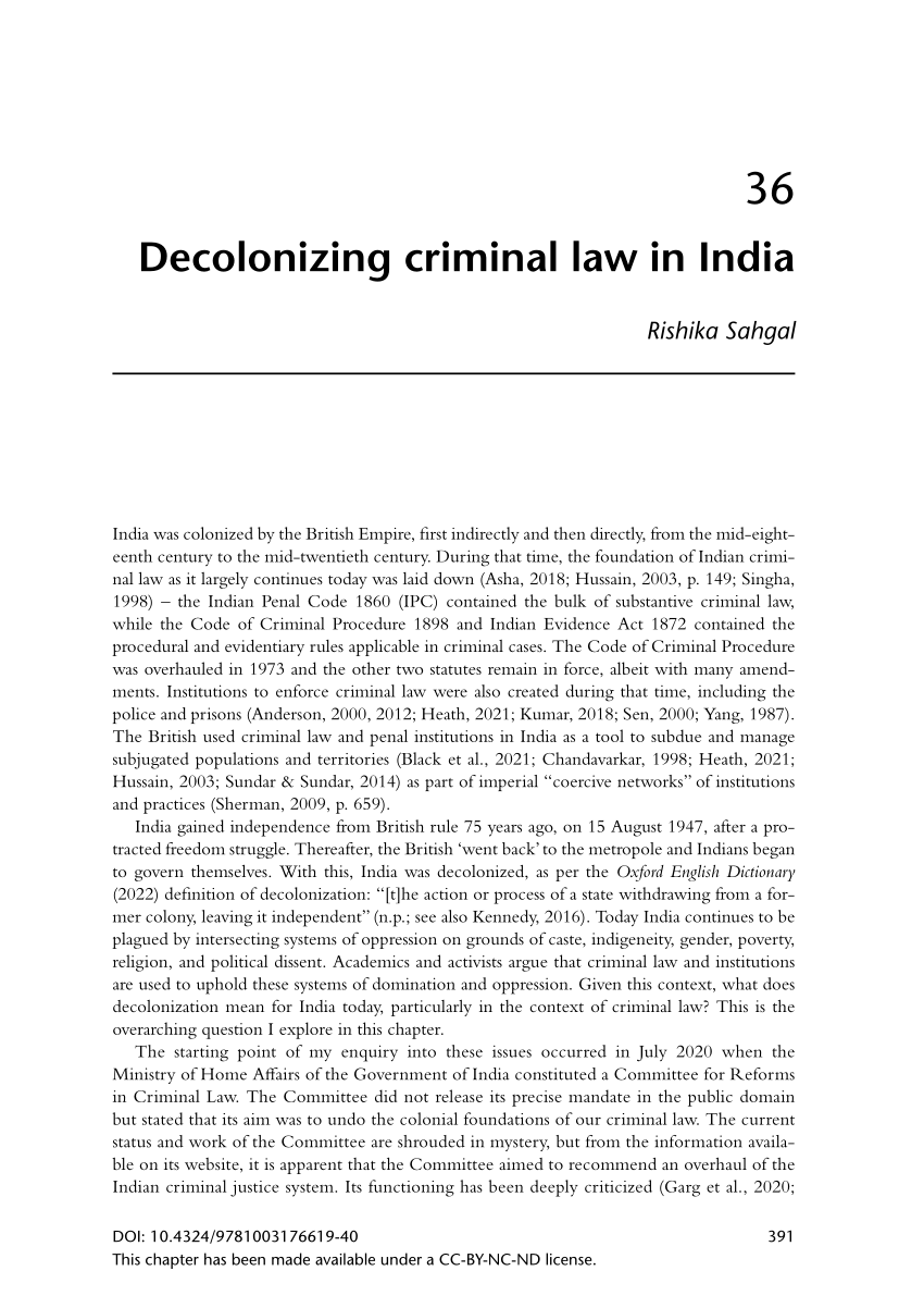 research paper on criminal law in india pdf