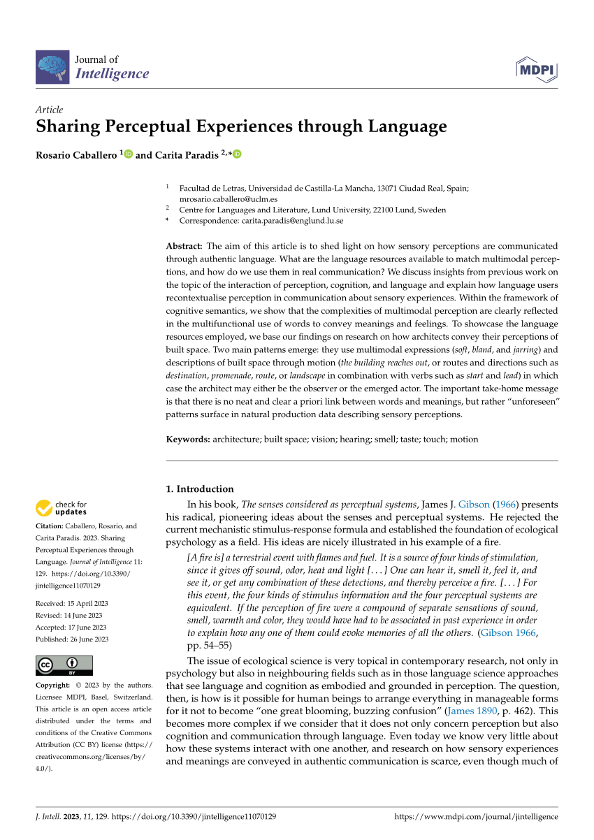 PDF Sharing Perceptual Experiences through Language