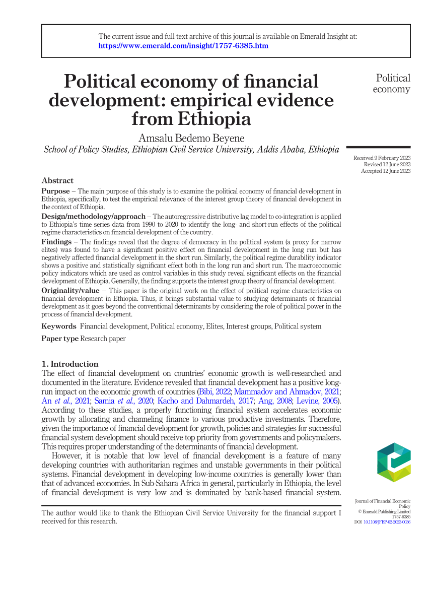 article review on financial management in ethiopia pdf