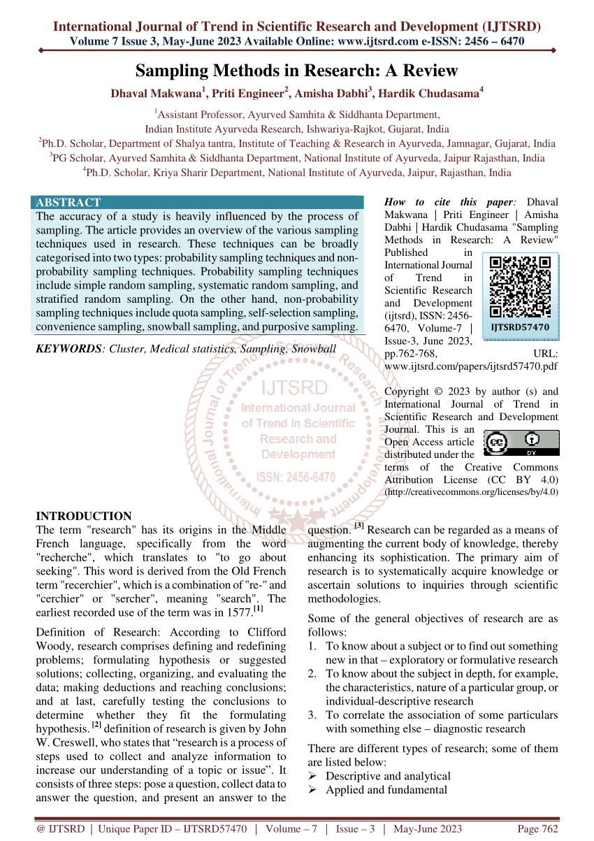 sampling methods literature review