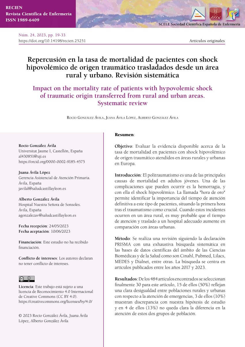 PDF Repercusión en la tasa de mortalidad de pacientes con shock  