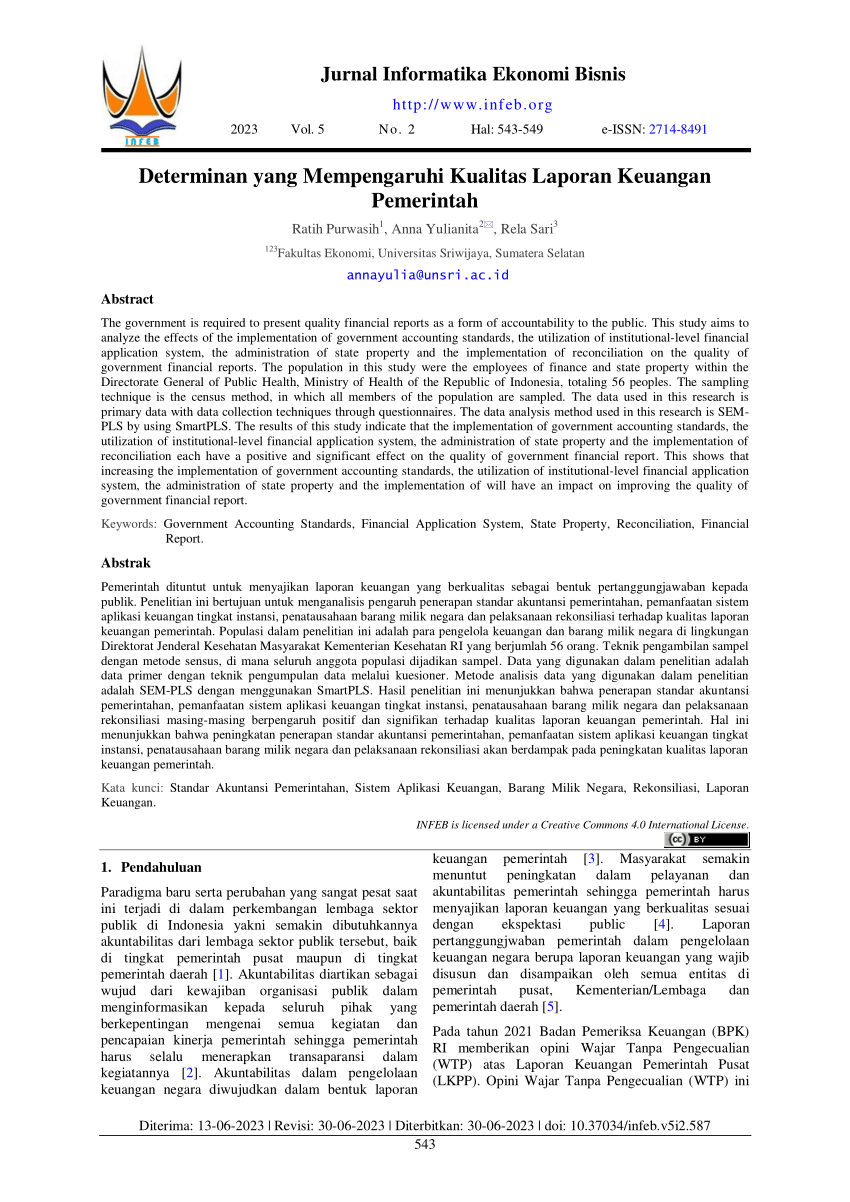 (PDF) Determinan yang Mempengaruhi Kualitas Laporan Keuangan Pemerintah