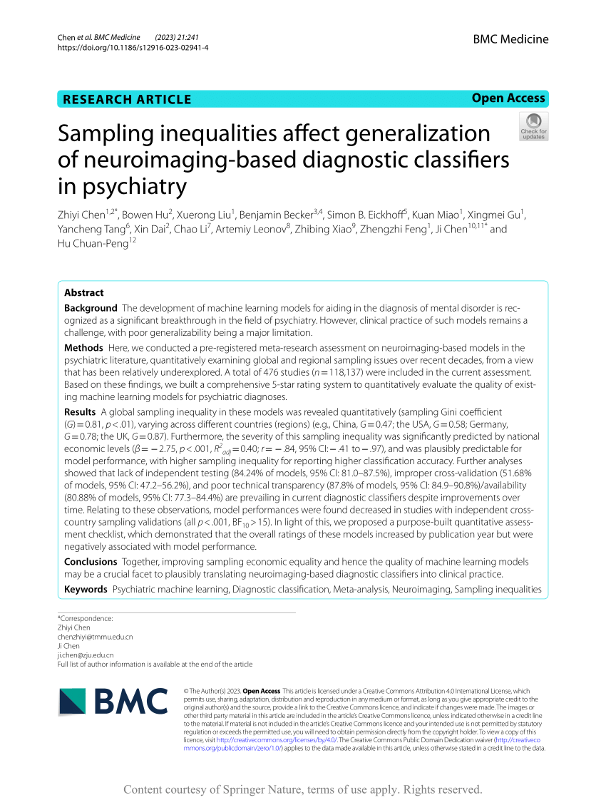 PDF Sampling inequalities affect generalization of neuroimaging  