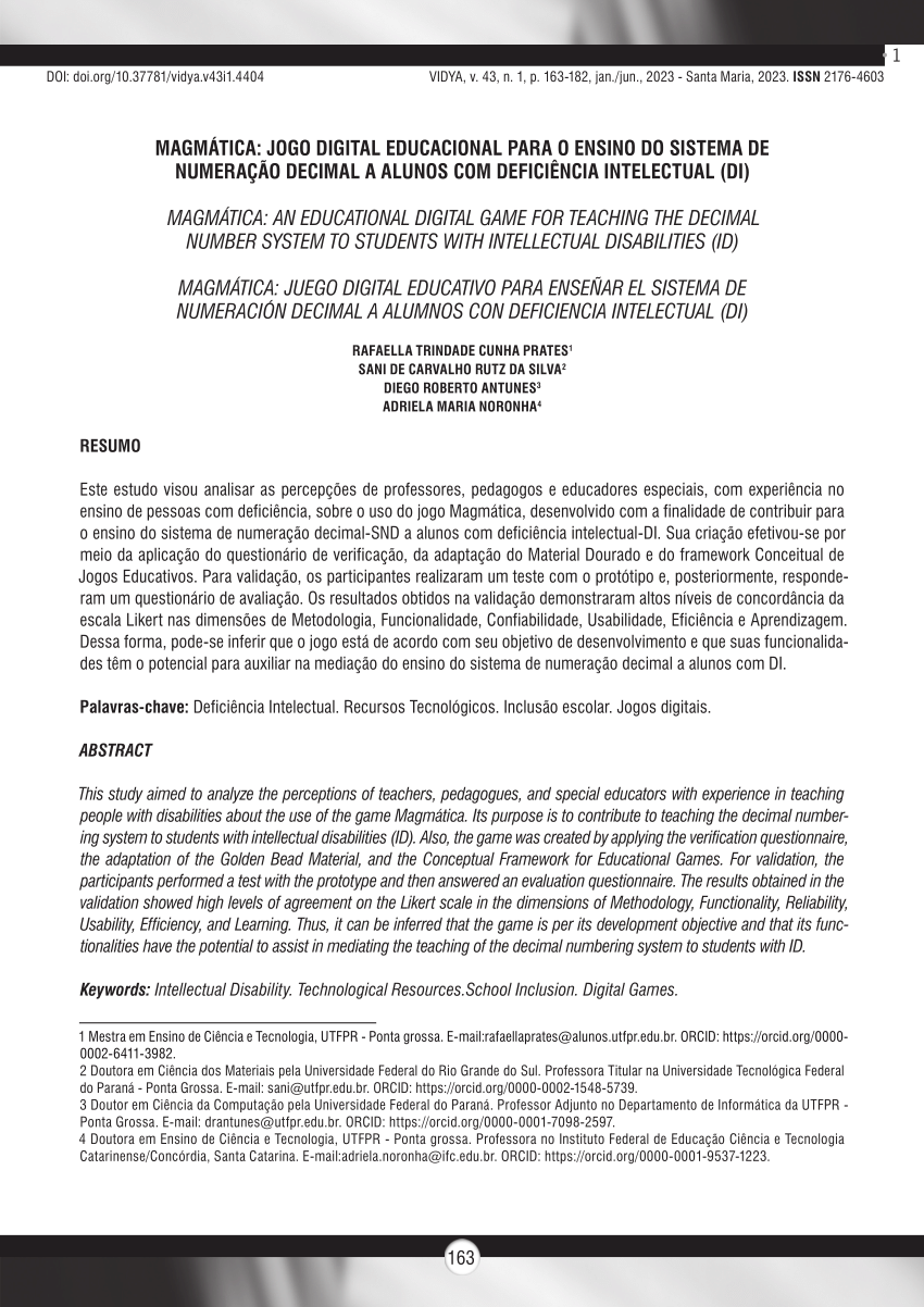 PDF) MAGMÁTICA: JOGO DIGITAL EDUCACIONAL PARA O ENSINO DO SISTEMA DE  NUMERAÇÃO DECIMAL A ALUNOS COM DEFICIÊNCIA INTELECTUAL (DI) MAGMÁTICA: AN  EDUCATIONAL DIGITAL GAME FOR TEACHING THE DECIMAL NUMBER SYSTEM TO STUDENTS